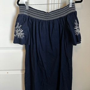 MATERNITY Off the Shoulder  embroidered dress